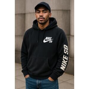 Streetwear Skate Style Black Pullover Hoodie Nike SB Men’s Medium